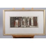 A pen, ink and wash interior scene of Saint Peter's Basilica, indistinctly signed and dated 1997, 6"