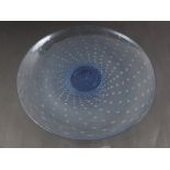 A Whitefriars blue glass bubble effect charger, 18 1/2" dia