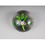 A Clichy garland and flower spray paperweight, 2 1/4" dia