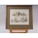 After W H Pyne: a set of four early 19th century aquatints, rural pastimes and scenes, in gilt