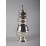 A silver baluster-shaped sugar dredger, 5.2oz troy approx