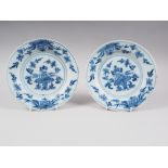 A pair of early 18th century Bristol Delft floral decorated plates, 8 1/2" dia