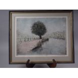 Michael Blaker: a limited edition, etching with aquatint, "Still Morning at Flatford", 19/200, in