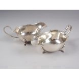 A pair of Chester silver sauce boats, 6.6oz troy approx