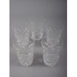 Five Waterford glass tumblers, 3 1/2" high