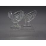 A pair of Waterford glass oval table salts, 2" high