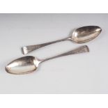 A pair of Georgian silver tablespoons, 4oz troy approx