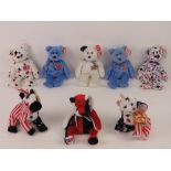 Ty Beanie Babies/Beanie Bears; American themed 'Righty' and 'Lefty' 2000 edition with tags,