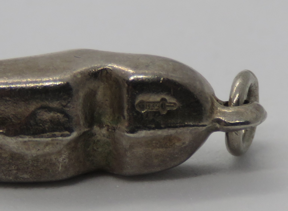 A HM silver charm in the form of a daisy together with other silver charms including woodpecker, - Image 5 of 6