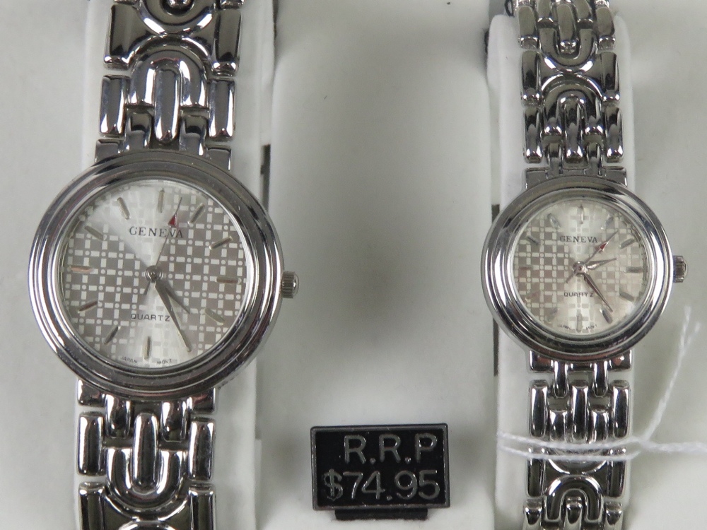 A 'His and Hers' stainless steel gents wristwatch and ladies wristwatch set, in presentation box. - Image 2 of 2
