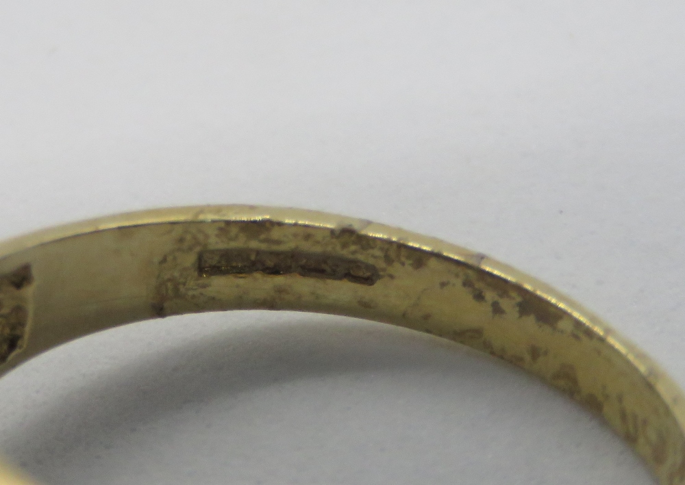 A mens garnet ring, octagonal cut (approx 8.9 x 6.7 x 3.9mm), hallmark indistinct, size S, 4g. - Image 2 of 2