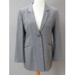 A ladies wool and cashmere grey tweed jacket, UK size 16,