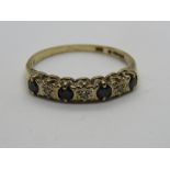 A 9ct gold sapphire and diamond half eternity ring,