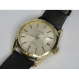 A 1972 Tudor Oyster Date wristwatch having champagne dial with date aperture, gold plated,