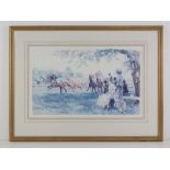 A limited edition racing print 79 of 500 'Returning to Paddock' by Gilbert Holiday (1879 - 1937).