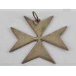 A large silver Maltese Cross pendant, Malta 917 hallmark, 4.8cm wide.