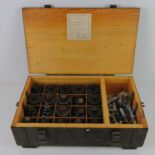 Twenty inert F1 Limonka and RG42 training grenades, in wooden transit case.