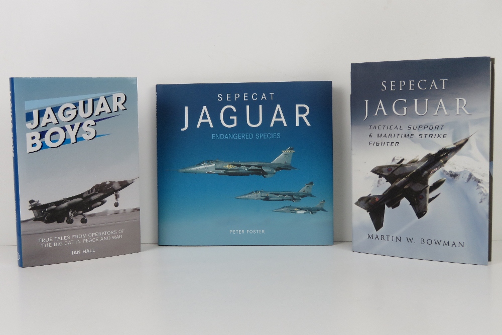 Sepecat Jaguar; three signed books on the Jaguar fighter jet,