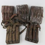 Five M56 SMG brown leather magazine pouches.