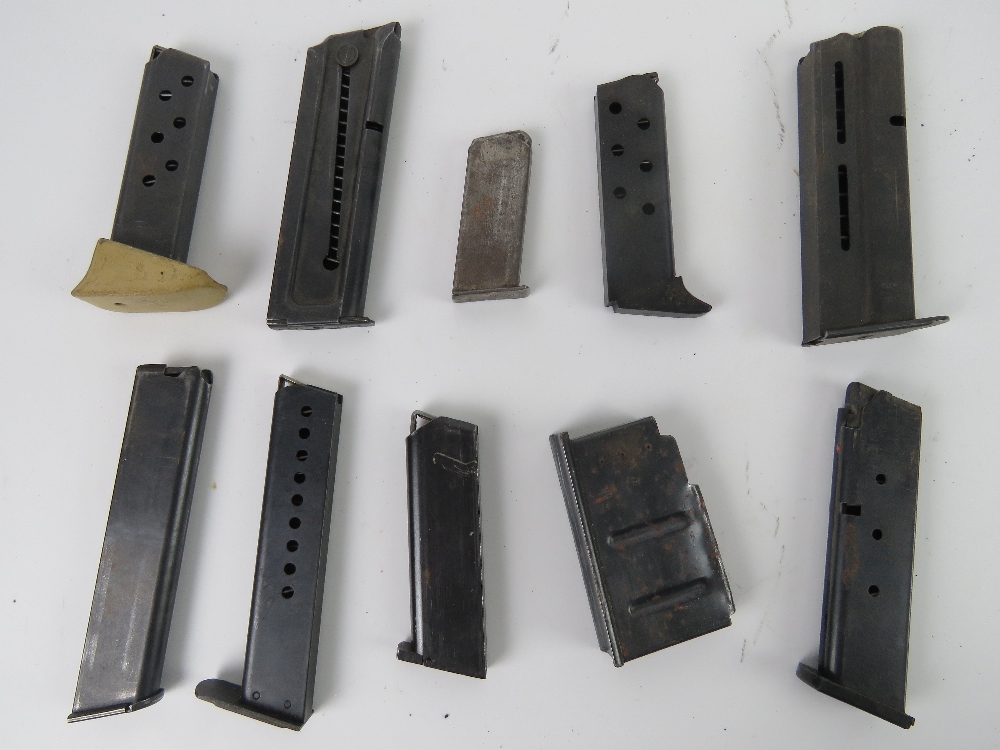 Ten assorted pistol magazines, one being for a Colt.22LR, one being Mauser, one being 7.65M/M. - Image 2 of 6