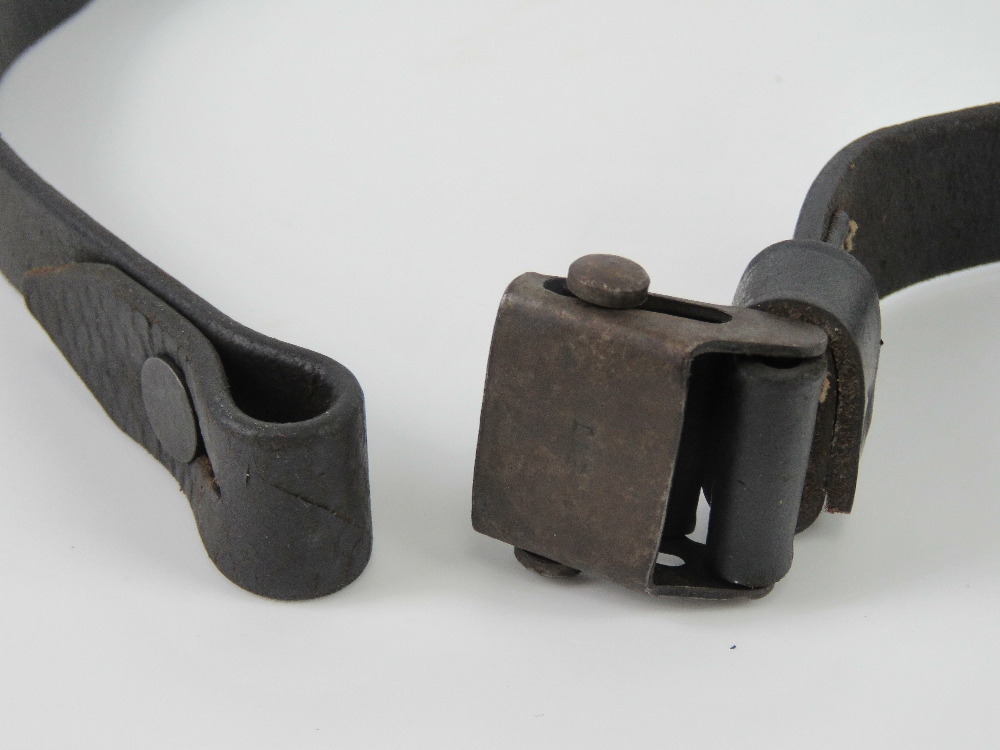 A WWII German MP40 black leather sling, made by Linden & Funke KG Iserlohn. - Image 2 of 3