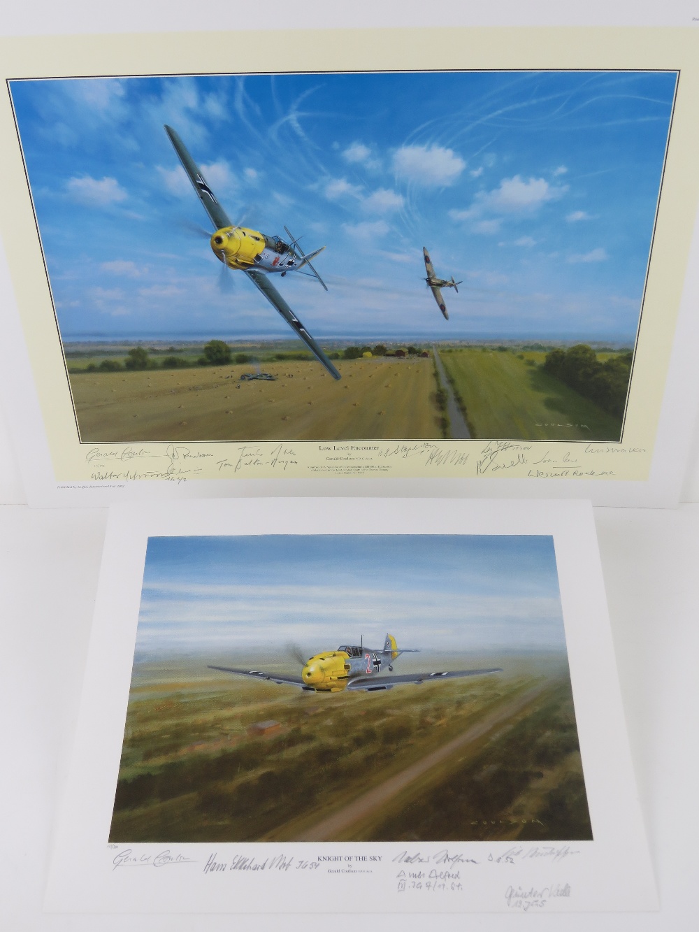 Gerald Coulson, three signed limited edition prints; 'Knight of the Sky' 193/300,