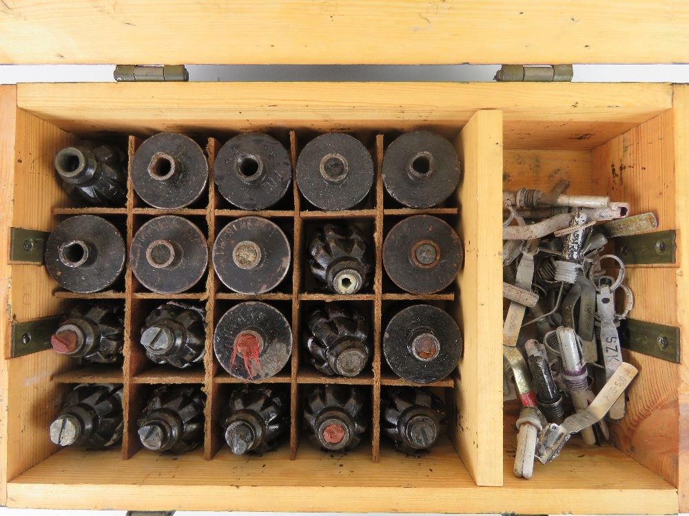 Twenty inert F1 Limonka and RG42 training grenades, in wooden transit case. - Image 2 of 7