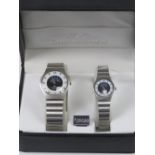 A 'His and Hers' stainless steel gents w