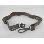 A WWII German MG34 brown leather sling.