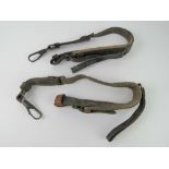 A pair of WWII MG42 padded leather lafet