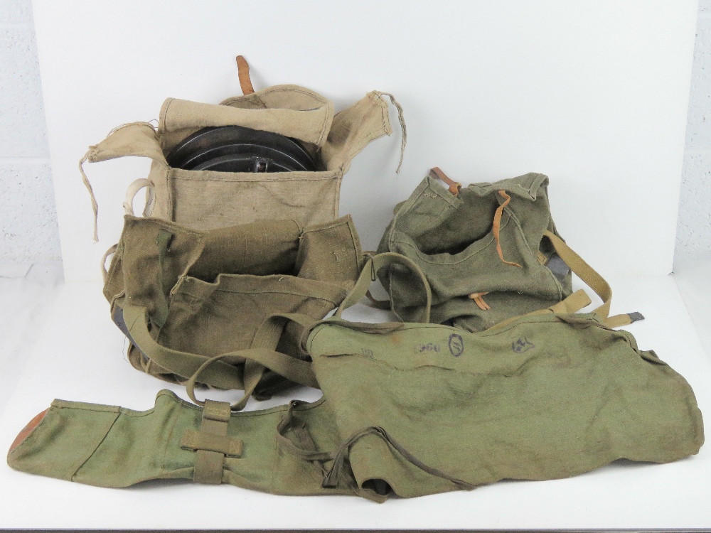 Three DP28 magazines in canvas bag. Toge