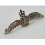 A silver RAF badge or brooch, London 925 hallmark.