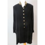 Beatrice Von Tresckow; a black velvet and 'gold' beaded jacket, having two spare buttons.