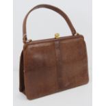 A vintage snakeskin handbag by Mappin & Webb 26 x 18cm.