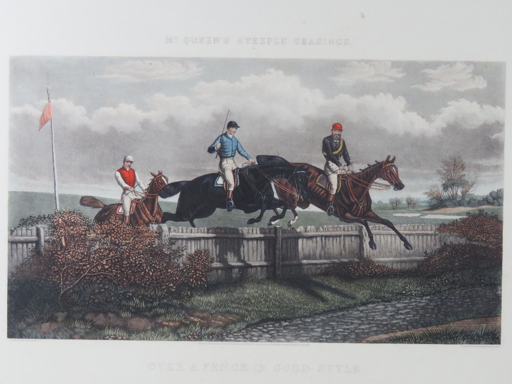 Print; McQueen's Steeplechasings over a fence in good style published 1876, hand tinted, - Image 2 of 3