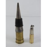 A wine stopper formed from a 12G cartridge case, 10cm,