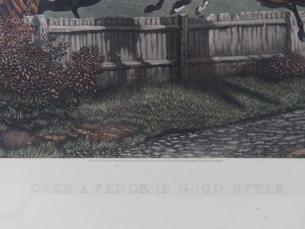 Print; McQueen's Steeplechasings over a fence in good style published 1876, hand tinted, - Image 3 of 3