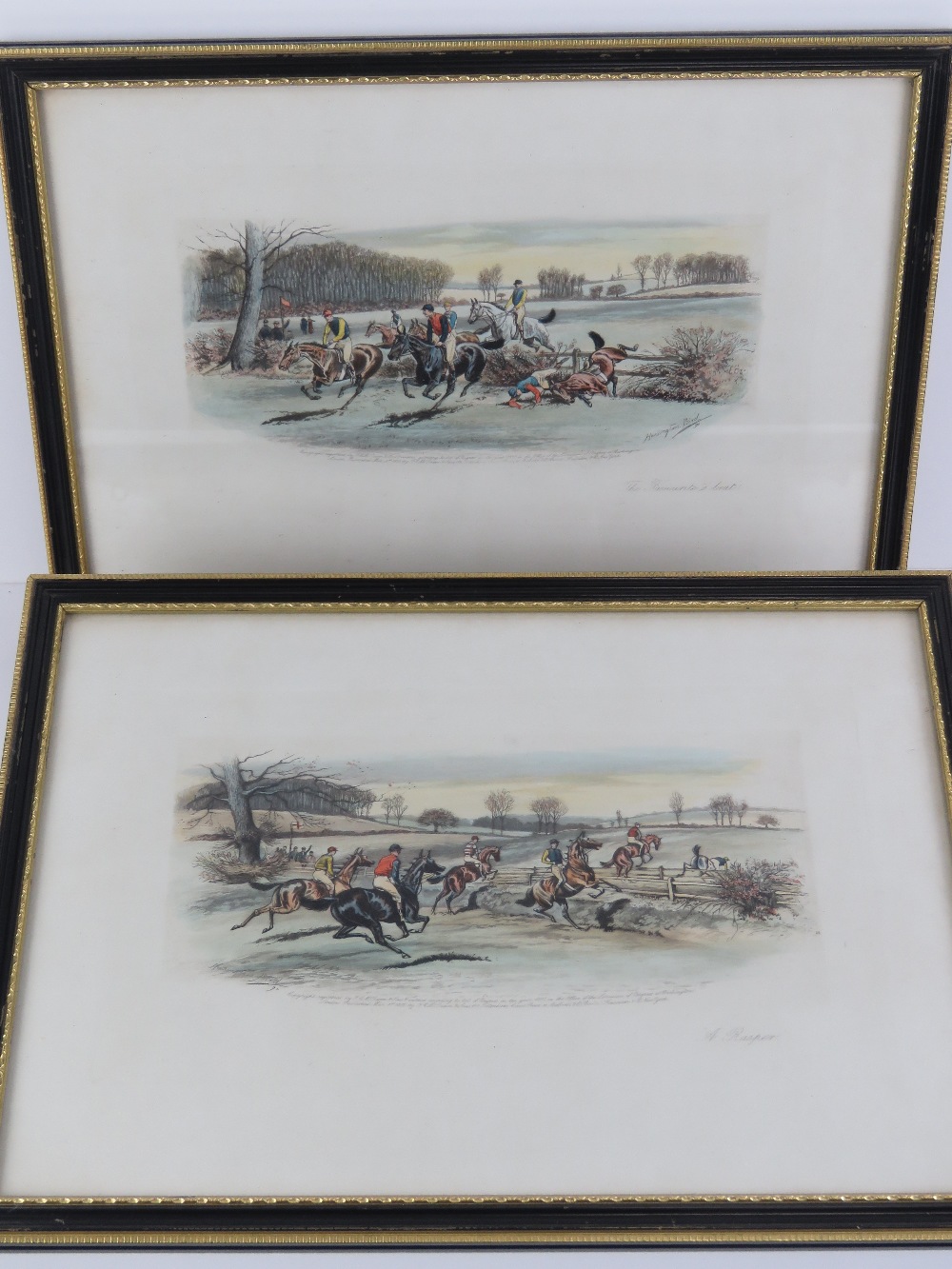 A pair of coloured racing prints 'The Favourite Beat' and 'O Rasper' by Harrington Bird,