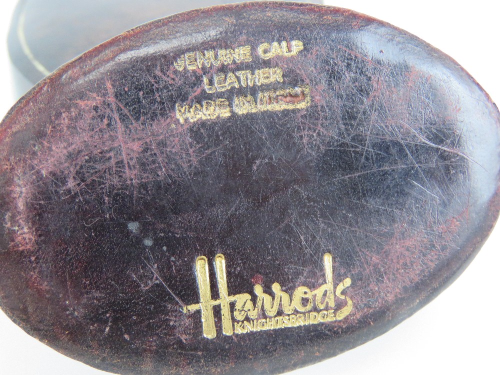 Two leather covered stud boxes manufactured by and stamped Harrods, - Image 5 of 6