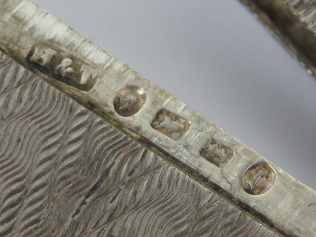 A Victorian HM silver card case having scrolling engraved border and monogrammed shield to front, 9. - Image 3 of 4