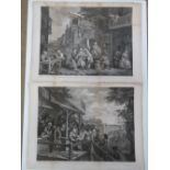 A quantity of four William Hogart engravings 'An election Entertainment' 1755,