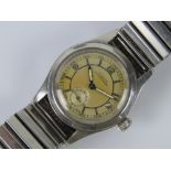 A Rolex 'Oyster Junior Sport' wrist watch c1940's, silvered dial with luminous Arabic numerals,