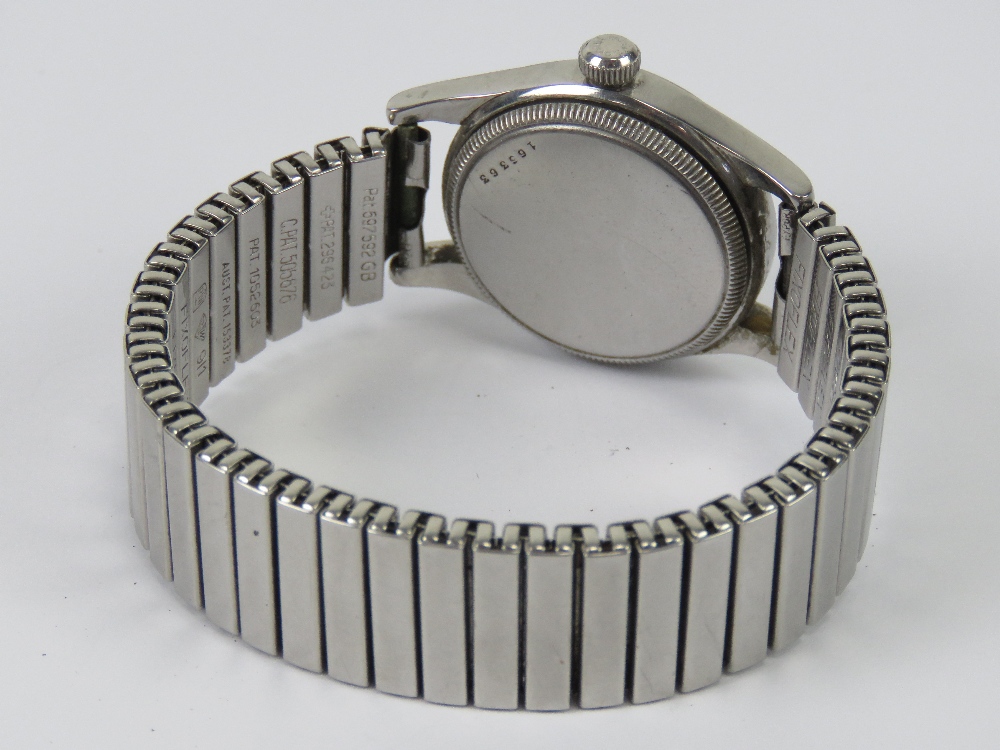 A Rolex 'Oyster Junior Sport' wrist watch c1940's, silvered dial with luminous Arabic numerals, - Image 6 of 7