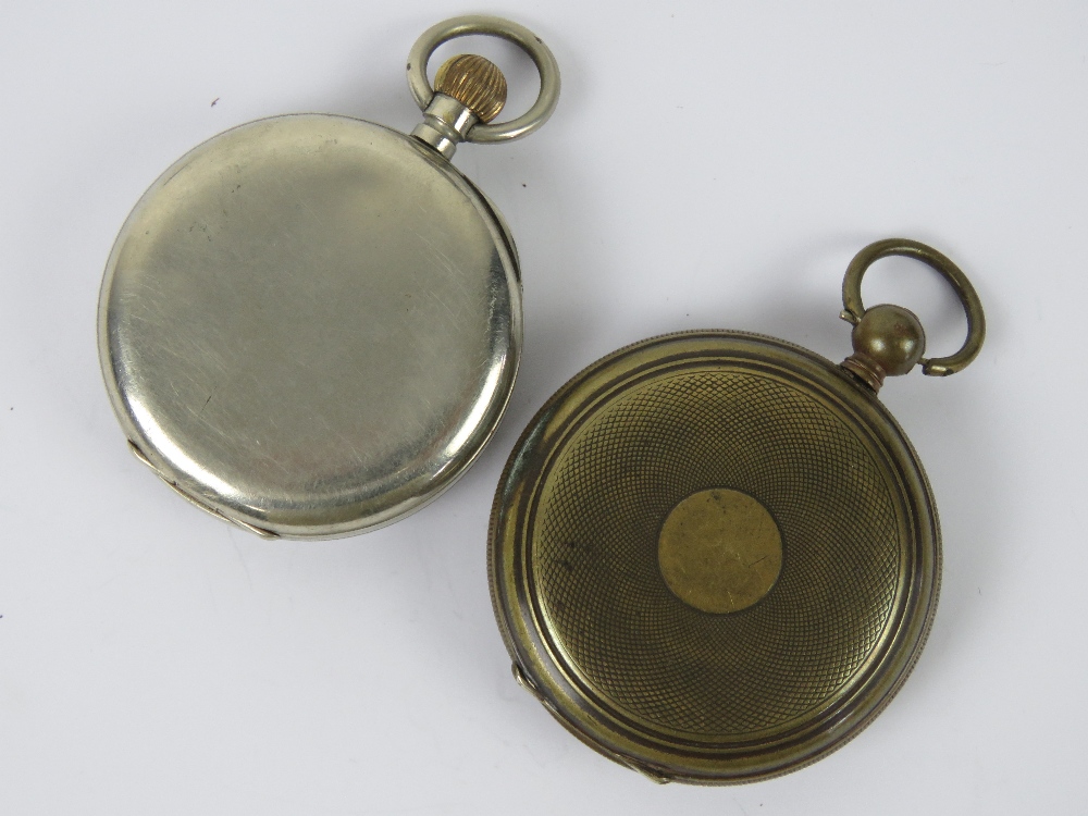 A chronometre pocket watch having enamel dial with chromed case, a/f. - Image 2 of 5