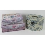 A pair of as new decorative boxes having butterfly pattern 'dream' and 'hope'.
