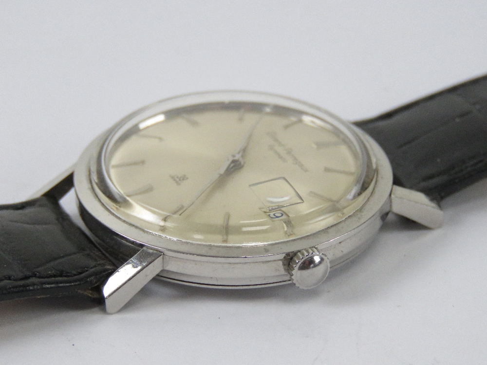A Girard-Perregaux Gyromatic wristwatch on black leather faux crocodile skin strap, - Image 3 of 3