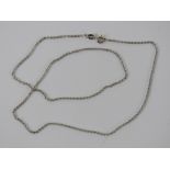 An 18ct white gold chain necklace hallmarked 750 measuring 47cm in length, slight wear to clasp, 4.