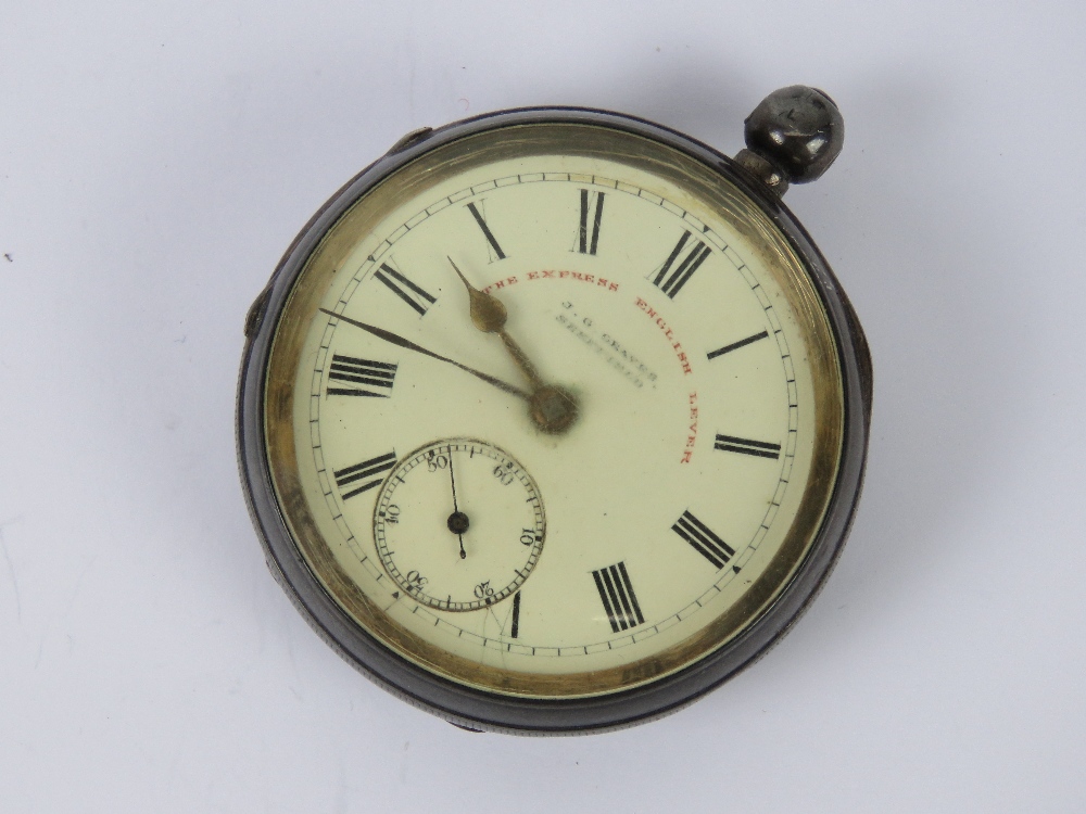 A HM silver open face key wind pocket watch, - Image 2 of 6
