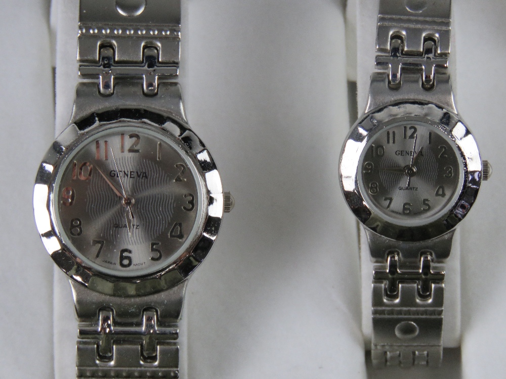 A 'His and Hers' stainless steel gents wristwatch and ladies wristwatch set, in presentation box. - Image 2 of 2