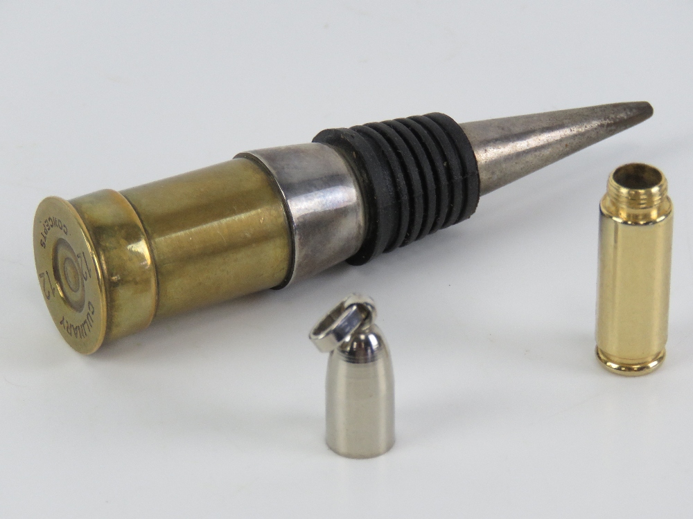 A wine stopper formed from a 12G cartridge case, 10cm, - Image 3 of 3